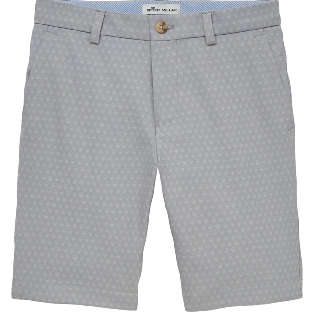 Like New Peter Millar Salem Youth Performance Shorts in Grey Skull YXL (13-14)